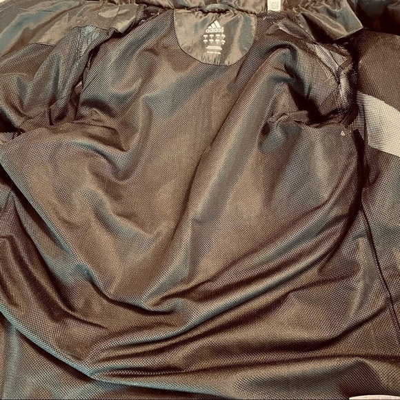 adidas Black and White 3 Stripes Windbreaker Track Jacket with Hidden Hood. S - Picture 7 of 11